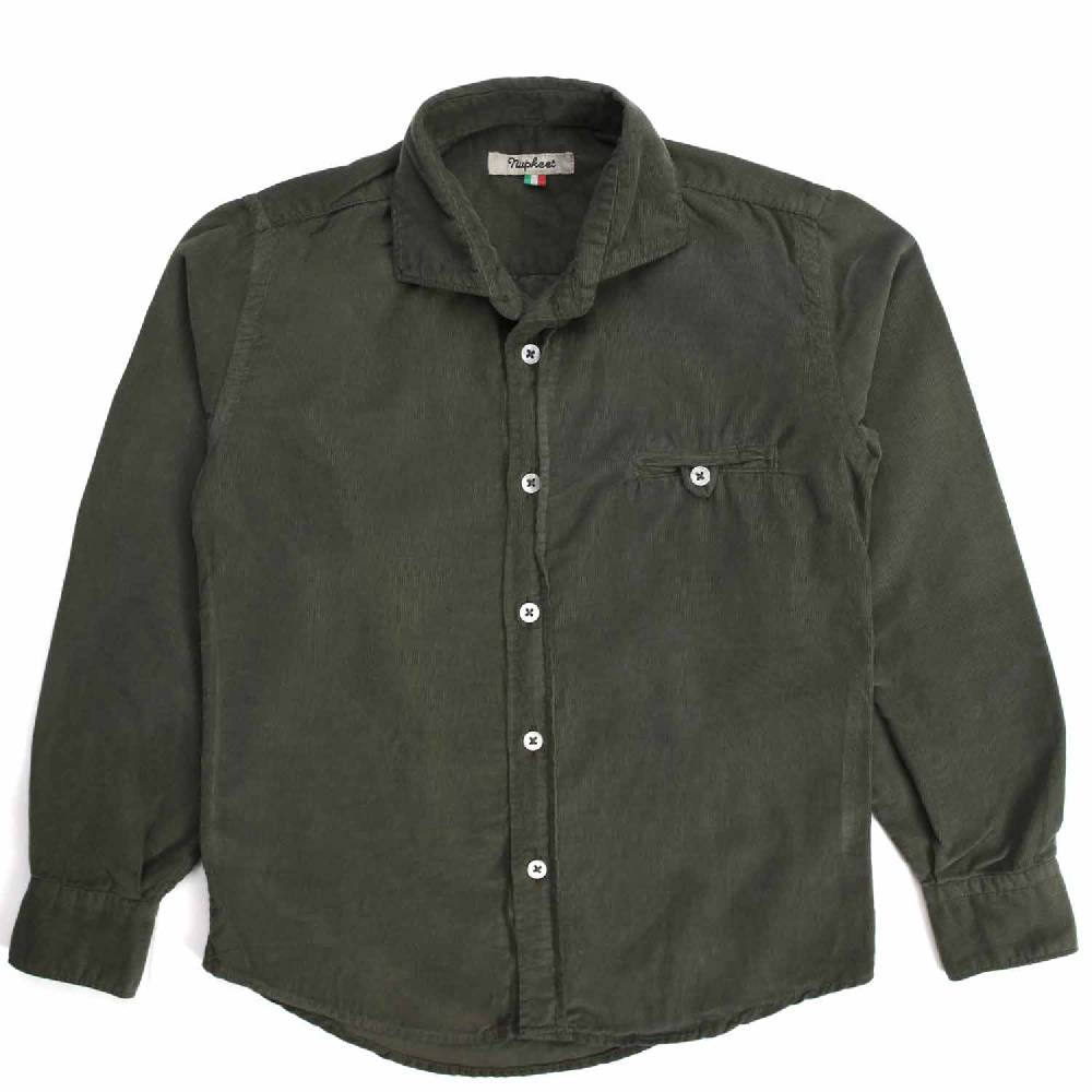 Nupkeet Drago verde militare – Camicia in velluto leggero