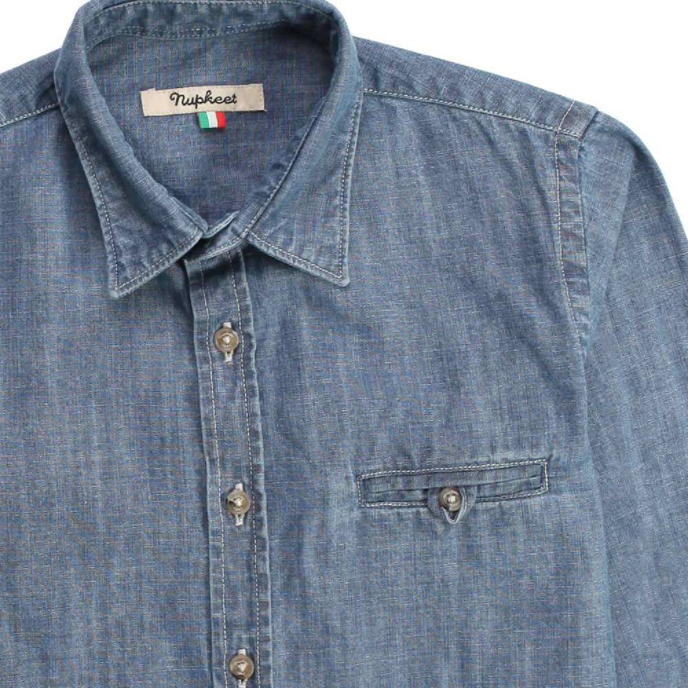 Nupkeet Gazza Blu – Camicia In Chambray Bambino E Teenager