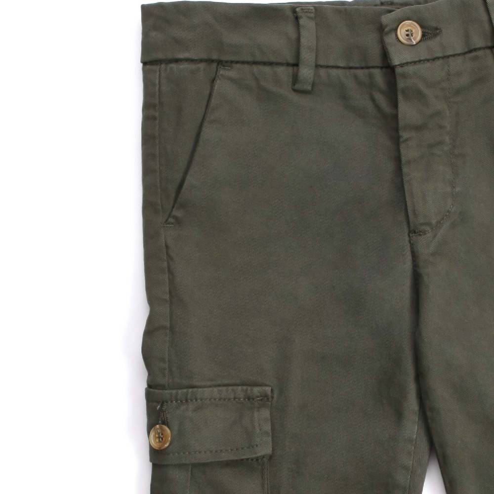 Nupkeet Grillo Verde Militare – Pantalone Cargo In Gabardine