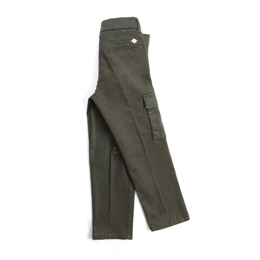 Nupkeet Grillo Verde Militare – Pantalone Cargo In Gabardine