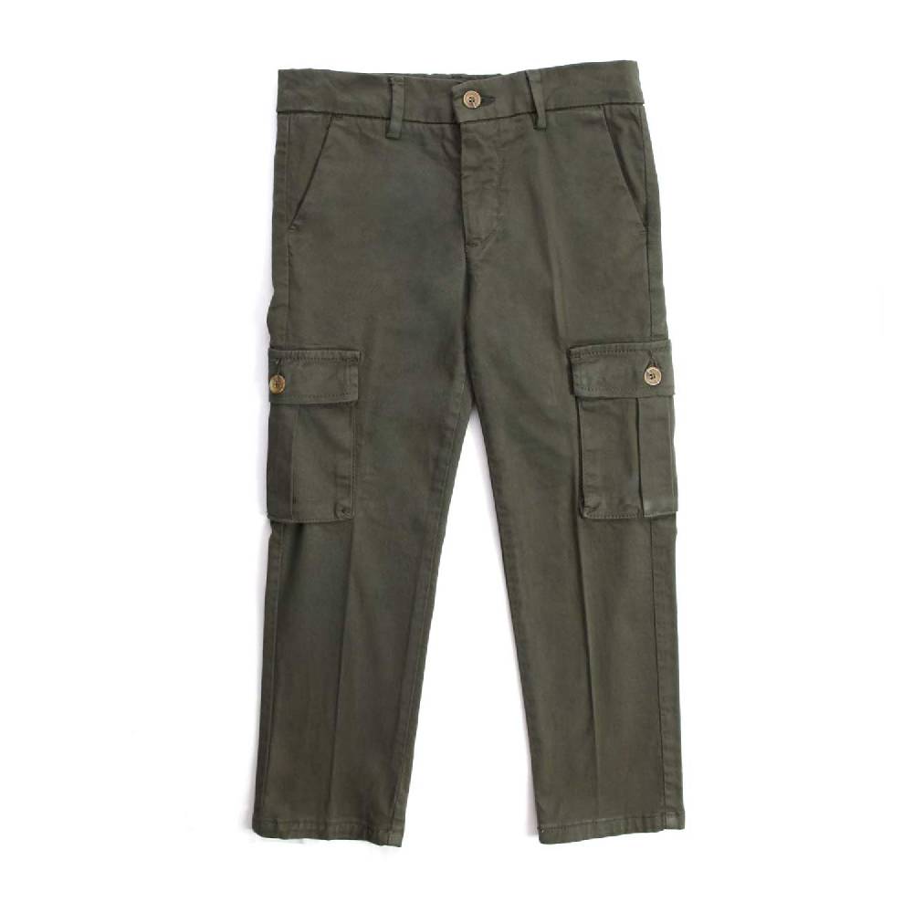 Nupkeet Grillo verde militare – Pantalone cargo in gabardine