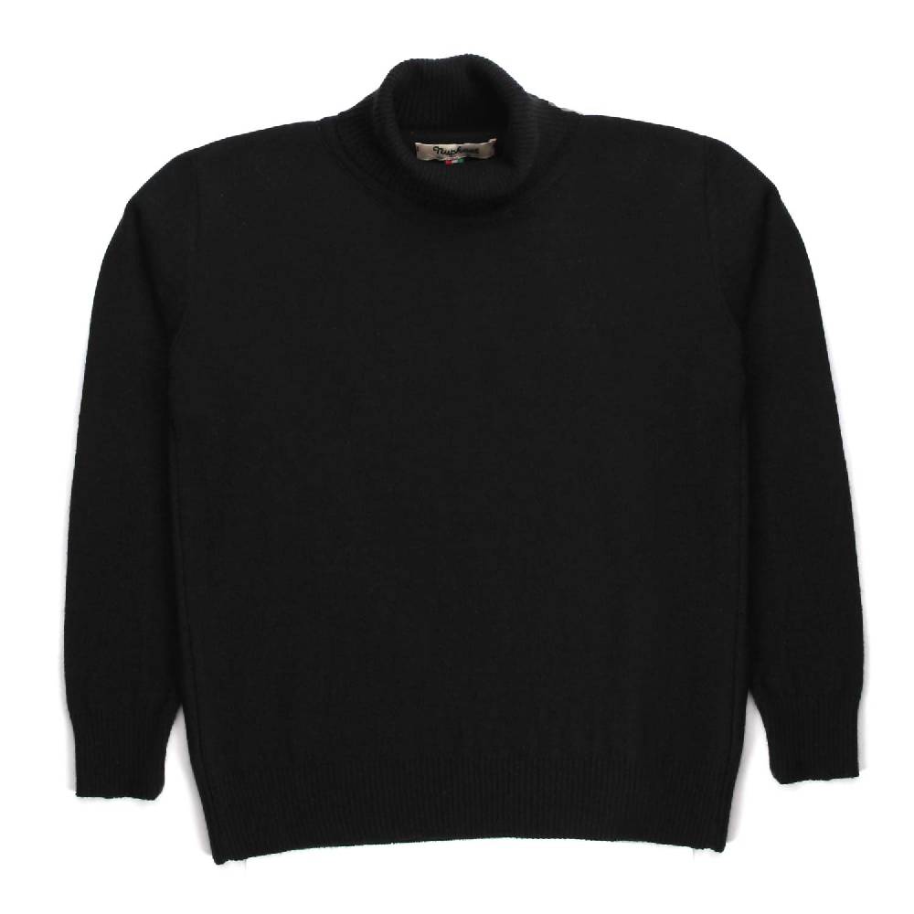 Nupkeet Leopardo nero – Pullover collo alto in tricot stretch