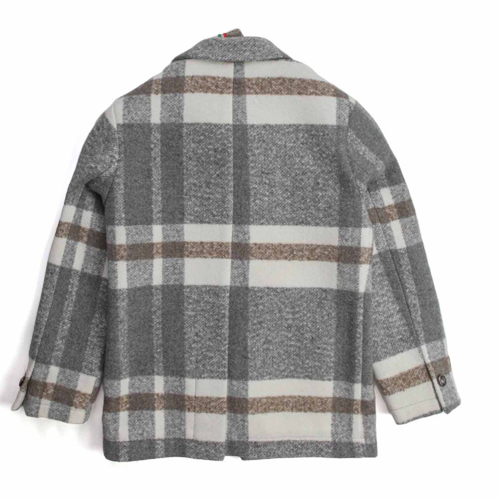 Nupkeet Lumaca Grigio E Panna – Giaccone In Panno Scozzese