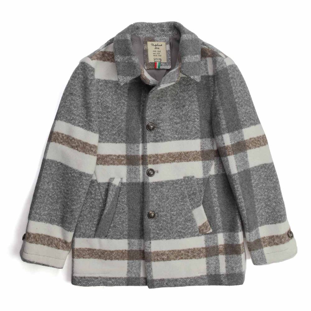 Nupkeet Lumaca grigio e panna – Giaccone in panno scozzese