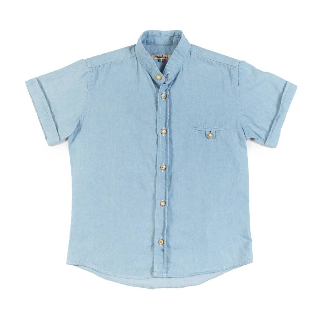 Nupkeet Camicia Collo Coreano Celeste – Tamburo