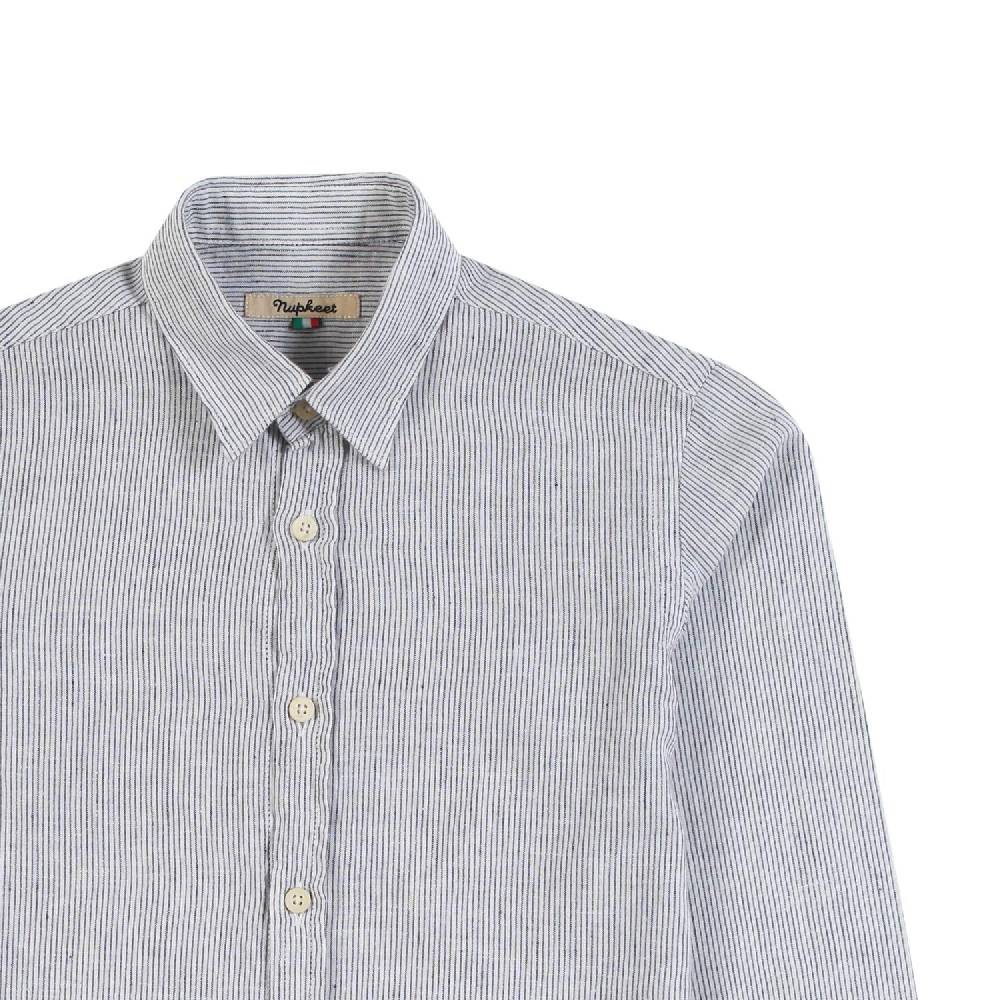 Nupkeet Camicia Collo Italiano Manica Lunga – Tonno