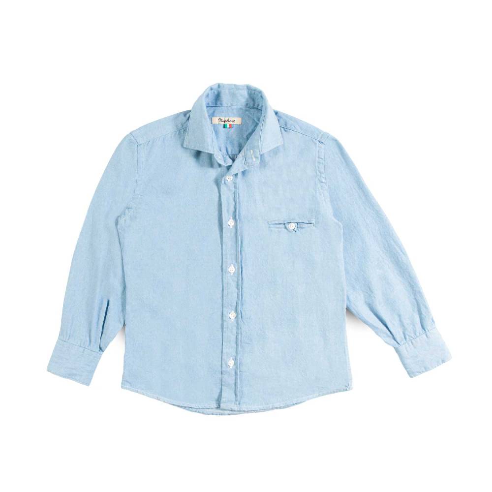 Nupkeet Camicia con Taschino in Denim Blu – Varano