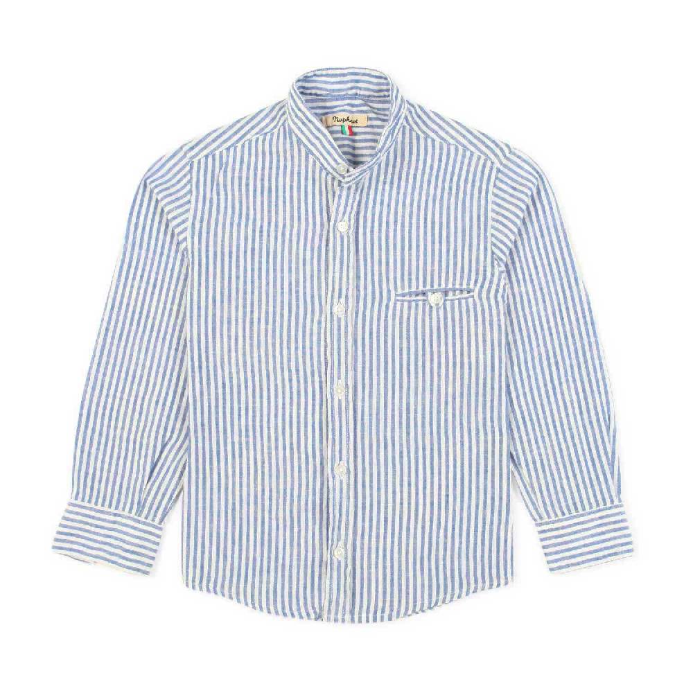 Nupkeet Camicia coreana bianca e blu a righe Gaeta