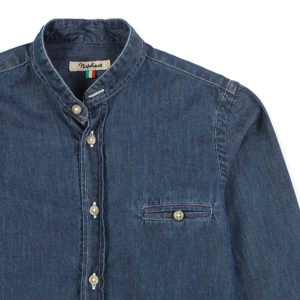 Nupkeet Camicia Coreana Denim Blu Scuro Terracina