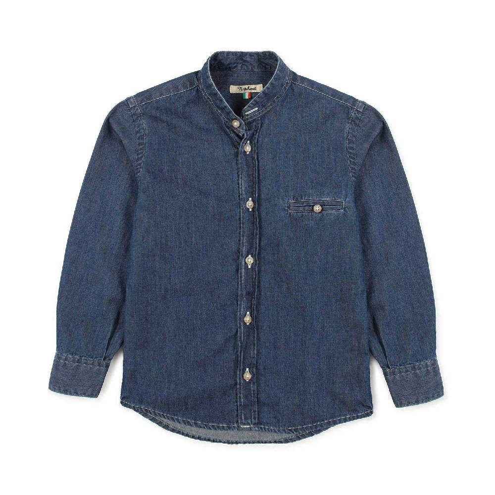 Nupkeet Camicia coreana denim blu scuro Terracina
