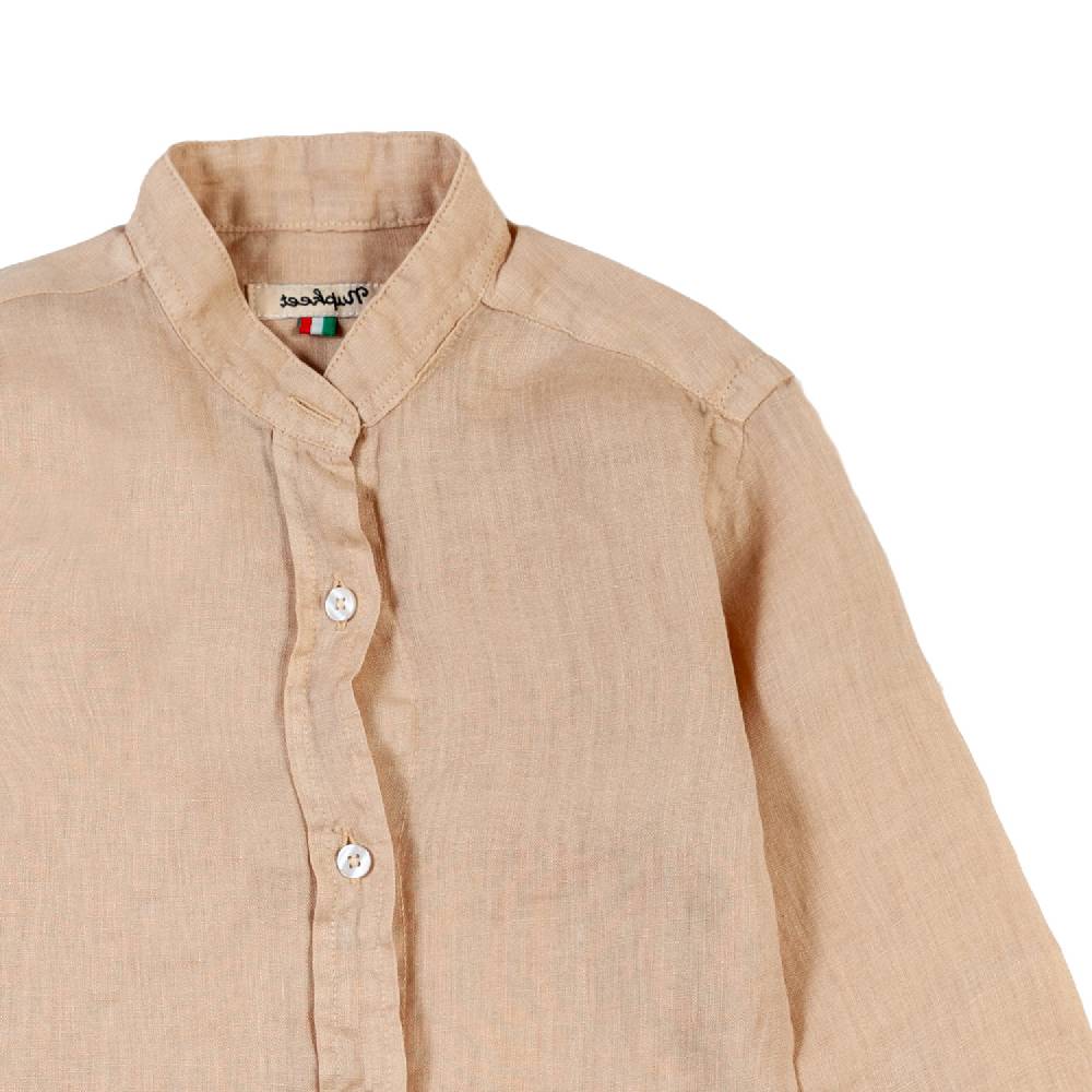 Nupkeet Camicia Coreana Lino Nocciola Catanzaro