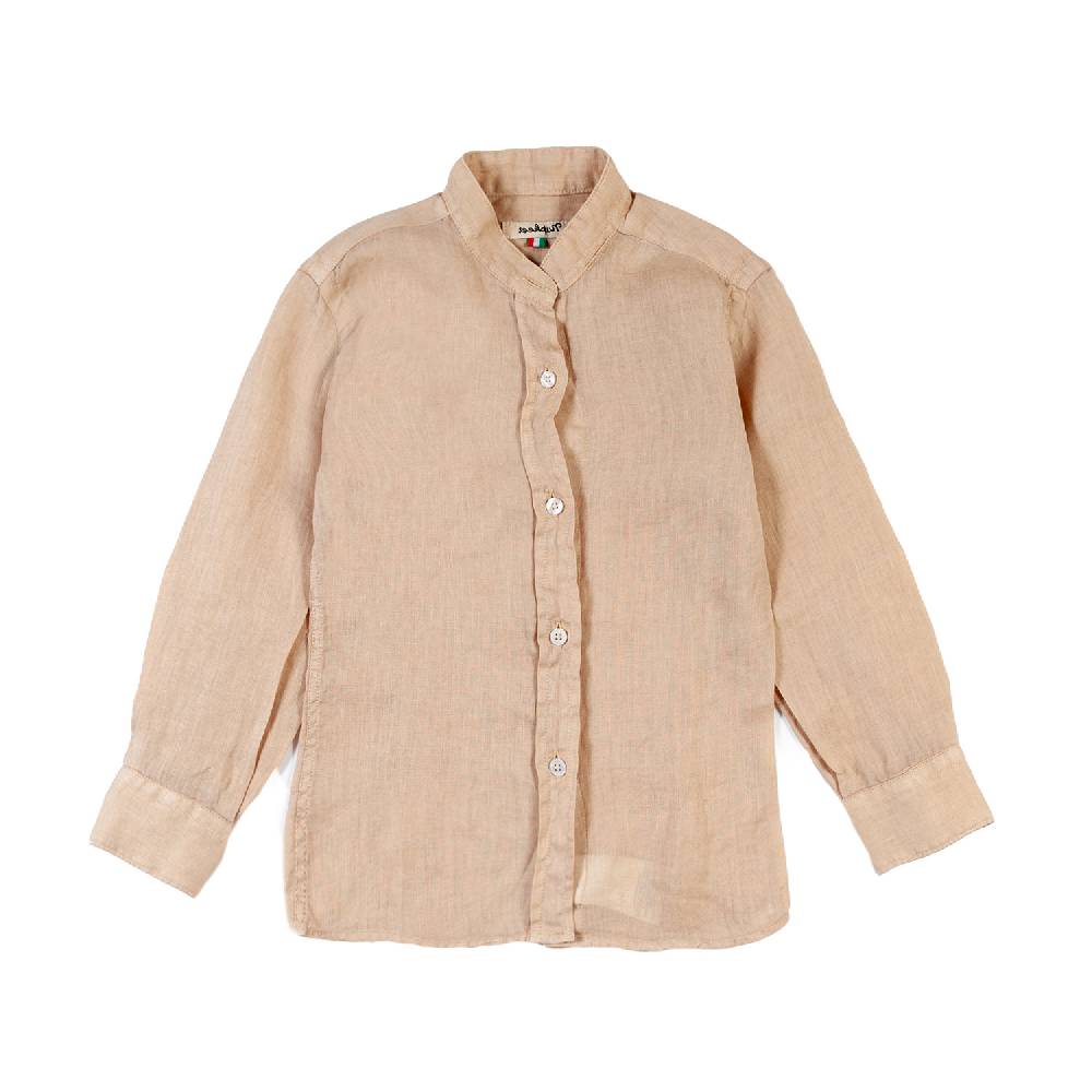 Nupkeet Camicia coreana lino nocciola Catanzaro