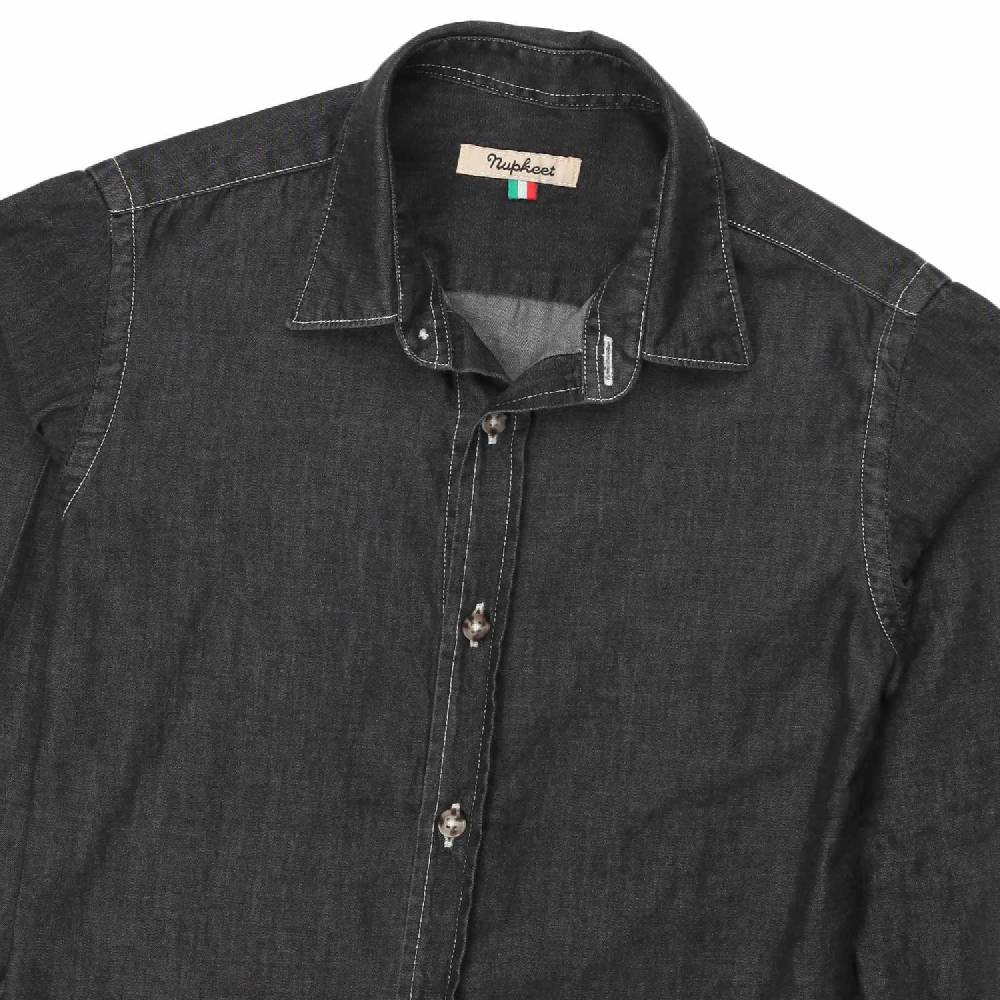Nupkeet Camicia Giacomo Nera In Denim