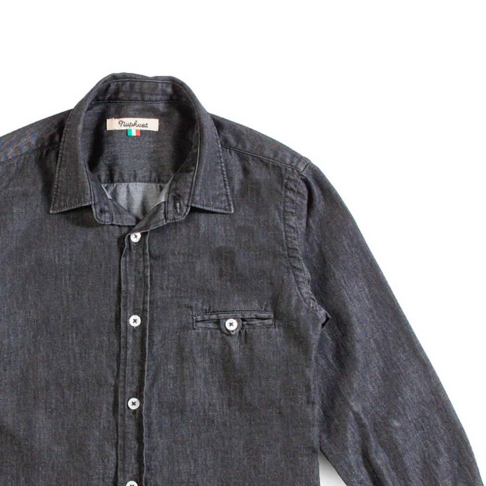 Nupkeet Camicia In Chambray Nero – Morello