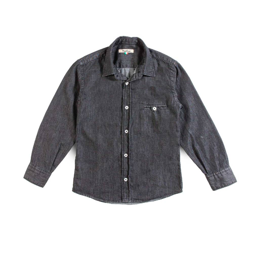 Nupkeet Camicia in Chambray nero – Morello