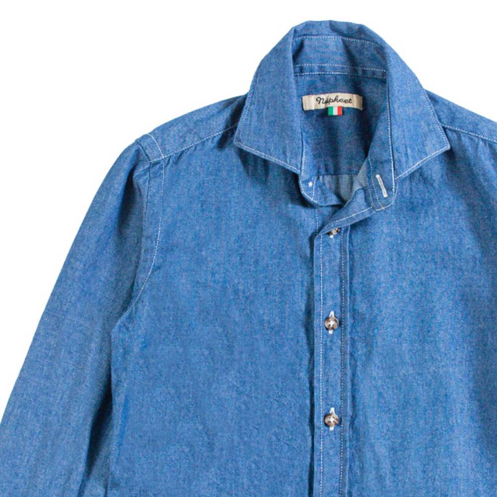 Nupkeet Camicia In Denim Blu – Pusiano