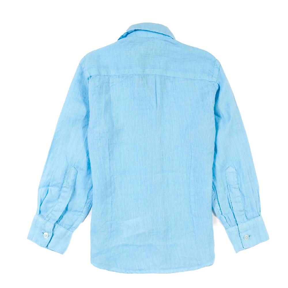 Nupkeet Camicia Lino Azzurra La Spezia