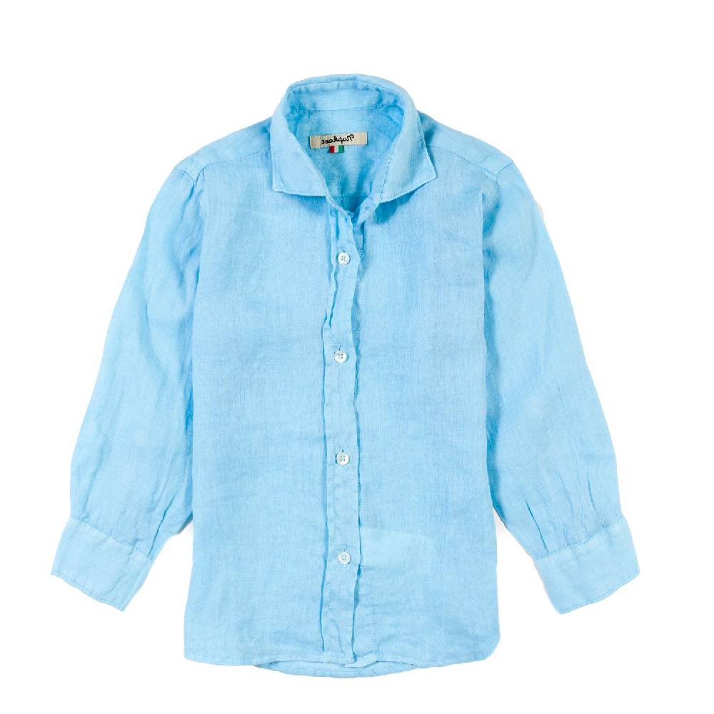 Nupkeet Camicia lino azzurra La Spezia