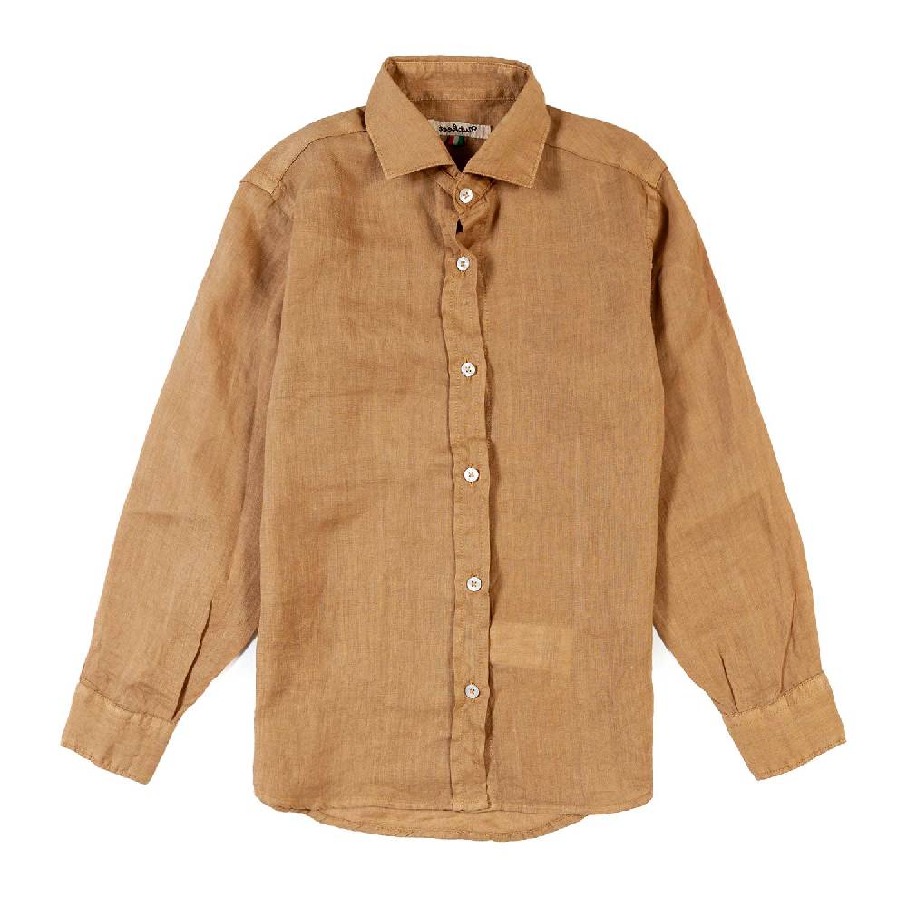 Nupkeet Camicia lino beige sabbia La Spezia