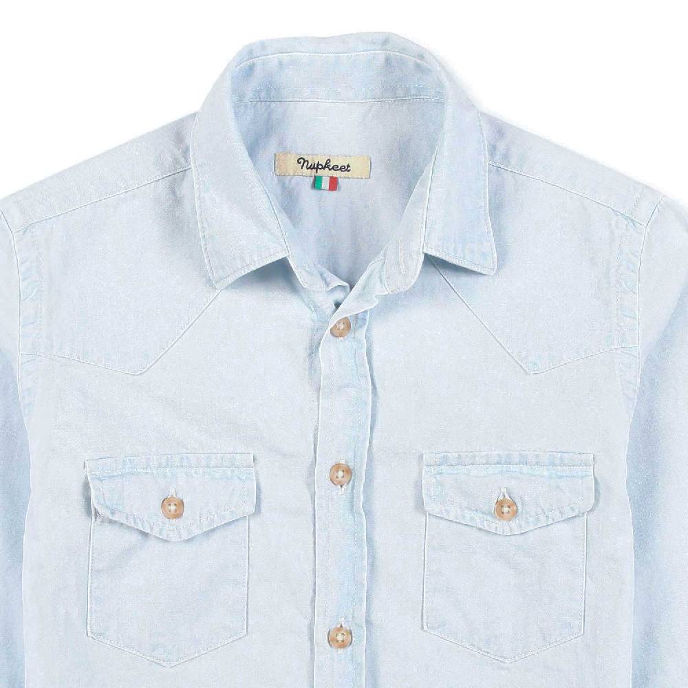 Nupkeet Camicia Texana Denim Blu Chiaro Ferrara