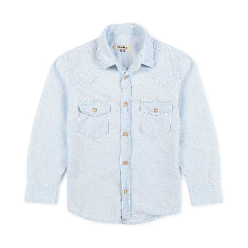 Nupkeet Camicia texana denim blu chiaro Ferrara