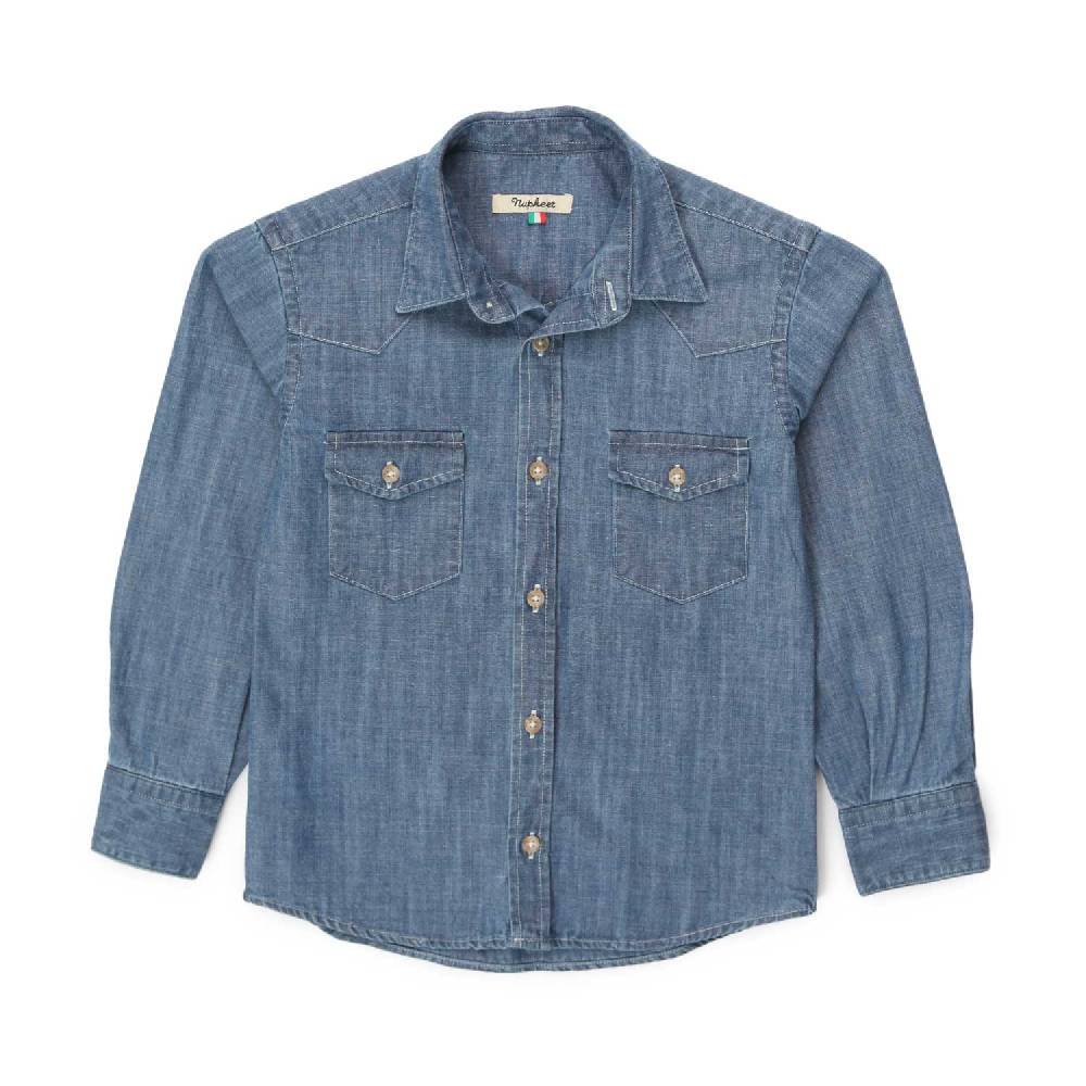 Nupkeet Camicia texana Ruben blu denim