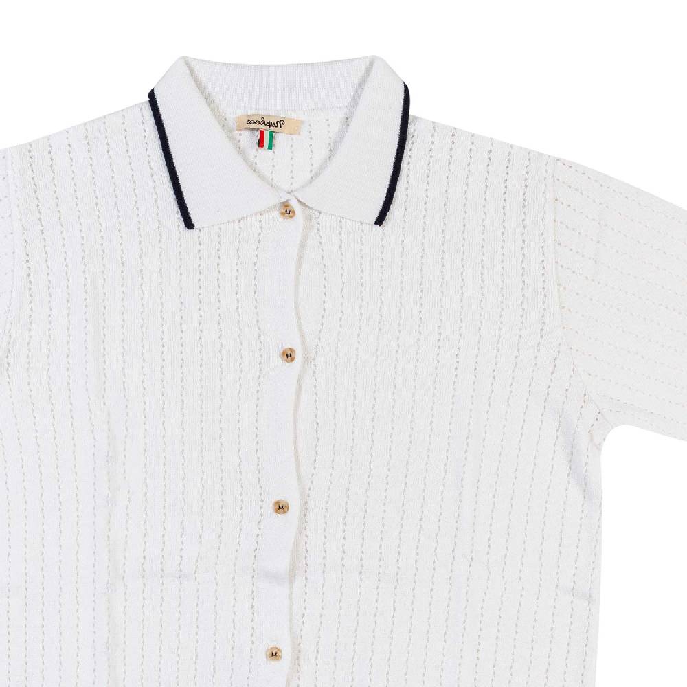 Nupkeet Camicia Tricot Bianca E Blu Brindisi