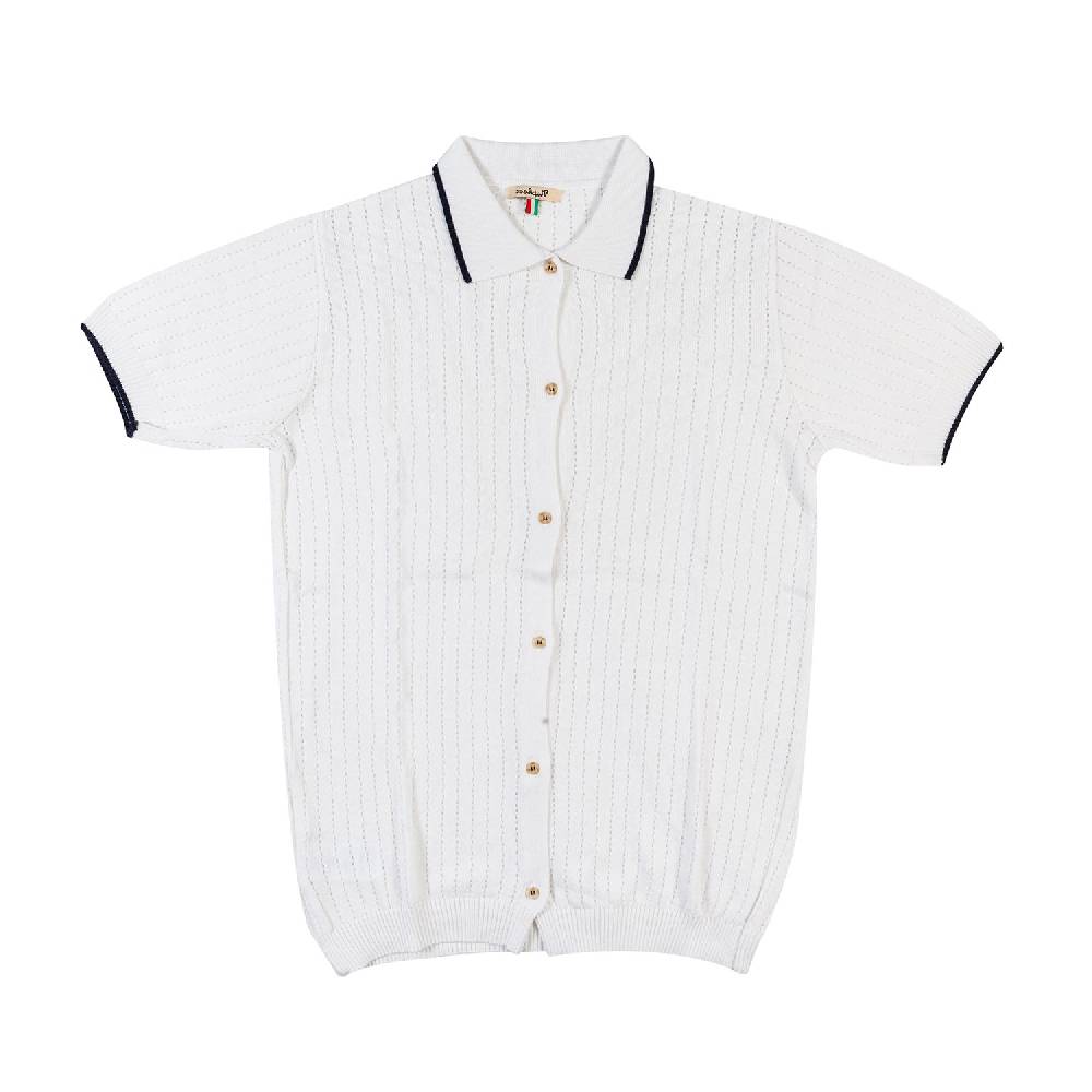 Nupkeet Camicia tricot bianca e blu Brindisi