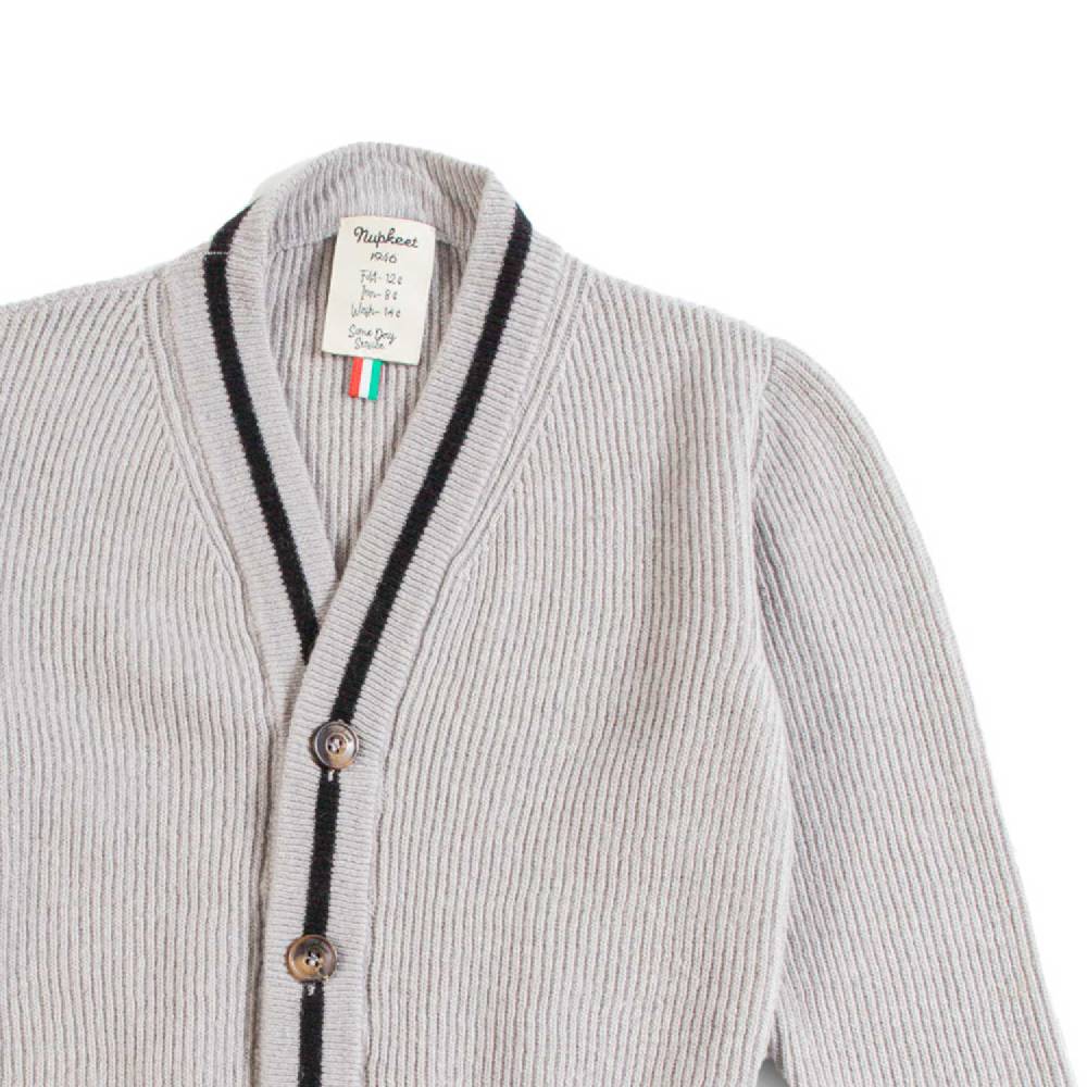 Nupkeet Cardigan Scollo A V Grigio – Poma