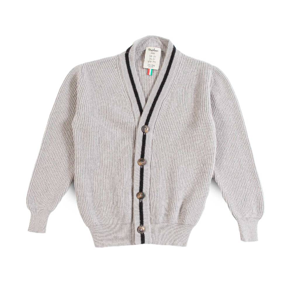 Nupkeet Cardigan Scollo a V Grigio – Poma