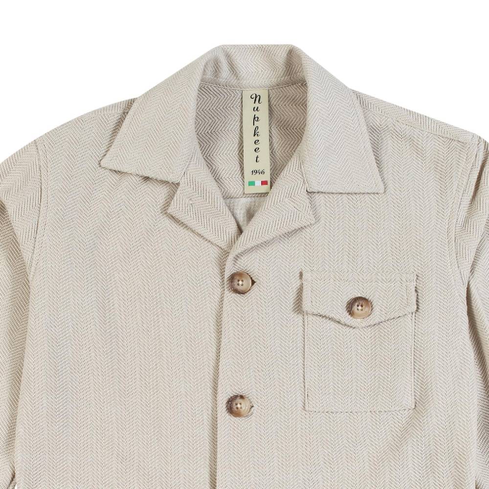 Nupkeet Giacca Beige Collo Italiano – Acciuga