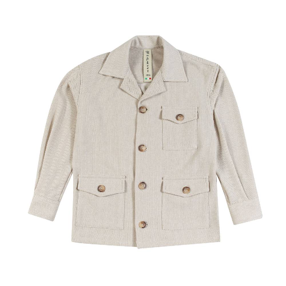 Nupkeet Giacca Beige Collo Italiano – Acciuga