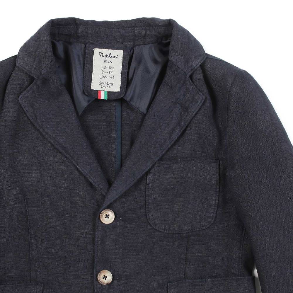 Nupkeet Giacca Lino Blu Navy Ancona