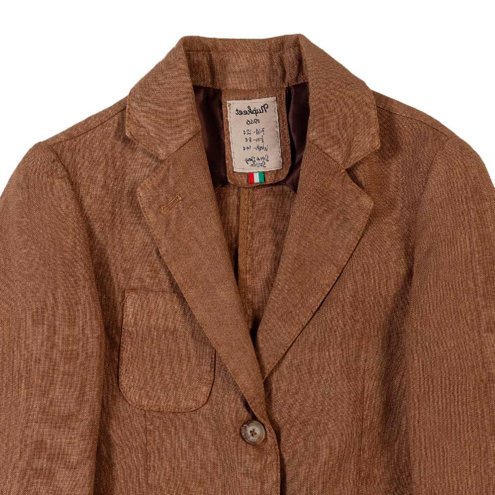Nupkeet Giacca Lino Marrone Cacao Ancona
