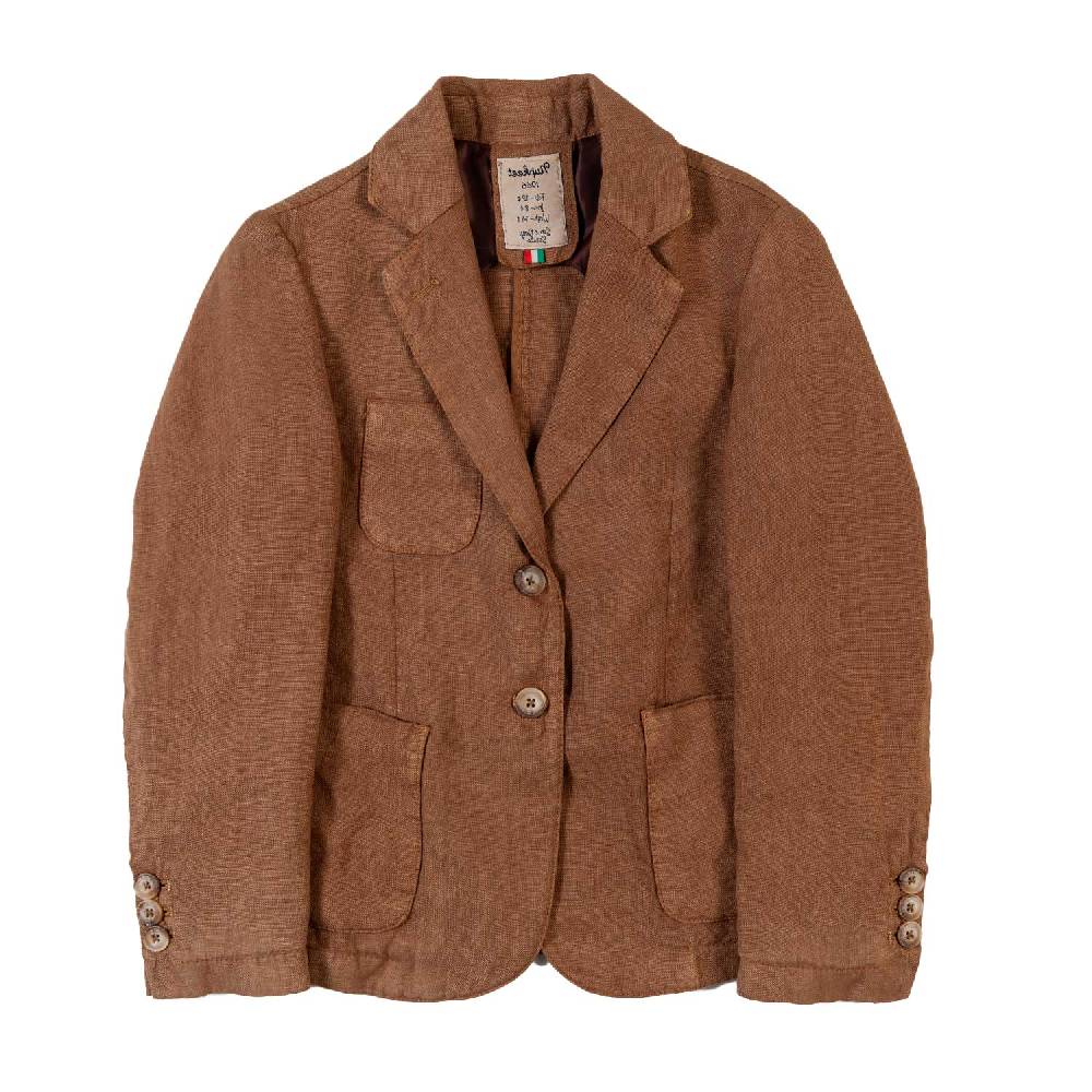 Nupkeet Giacca lino marrone cacao Ancona
