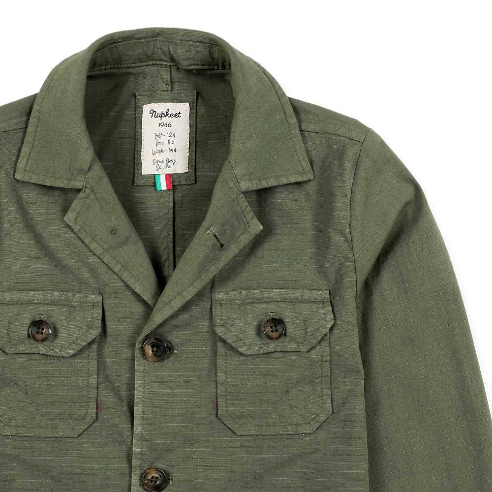 Nupkeet Giacca Sahariana Verde Militare Varese