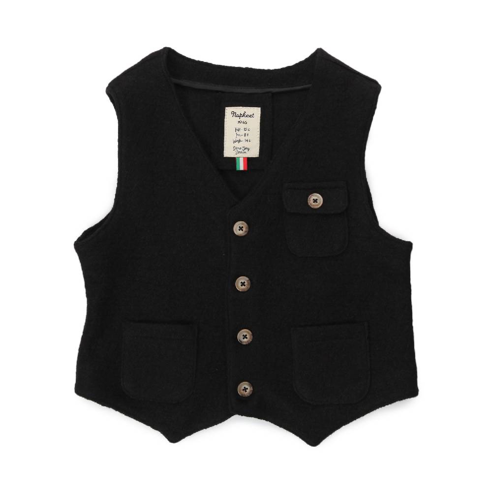 Nupkeet Gilet Fabio nero misto lana