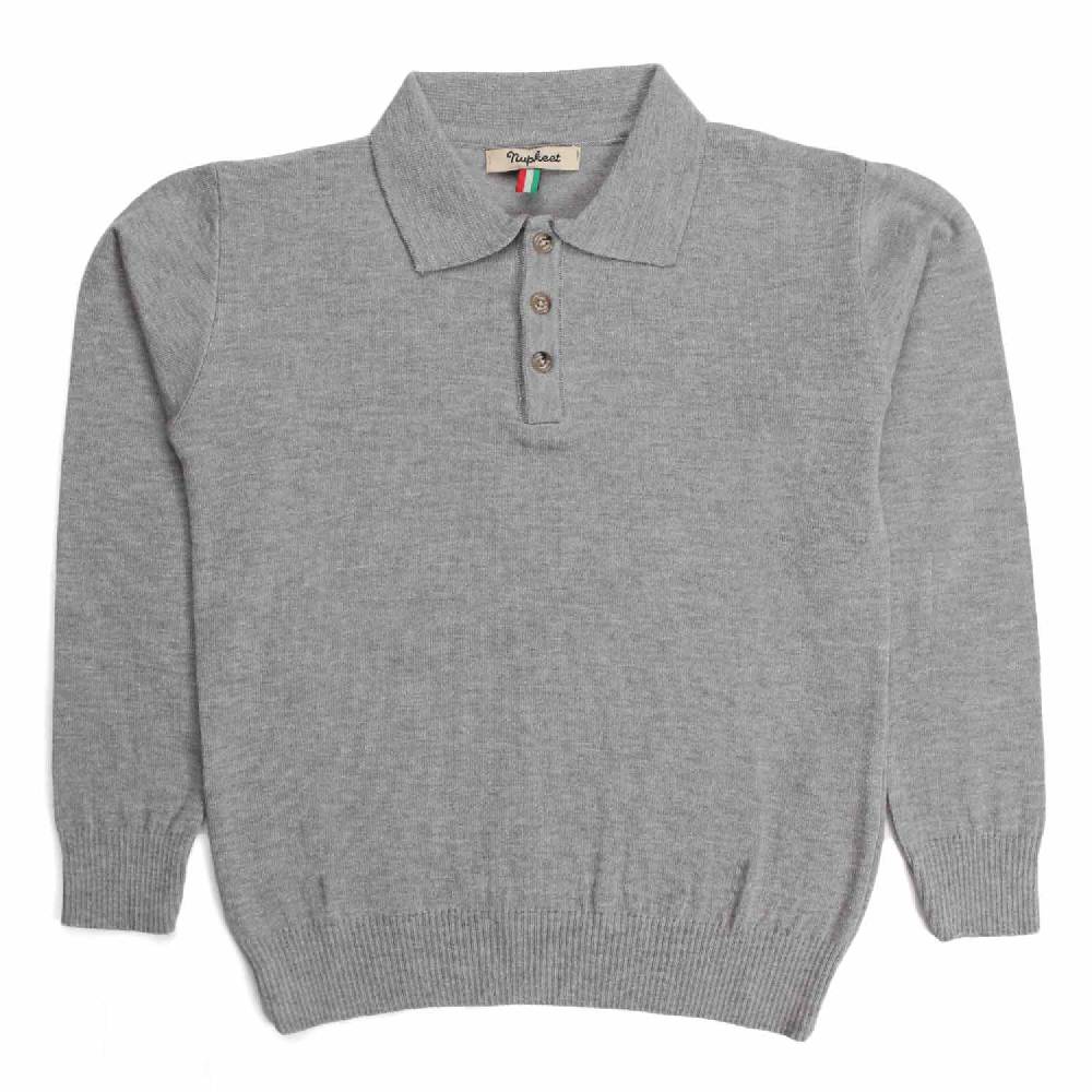 Nupkeet Gnu grigio chiaro – Polo in tricot stretch