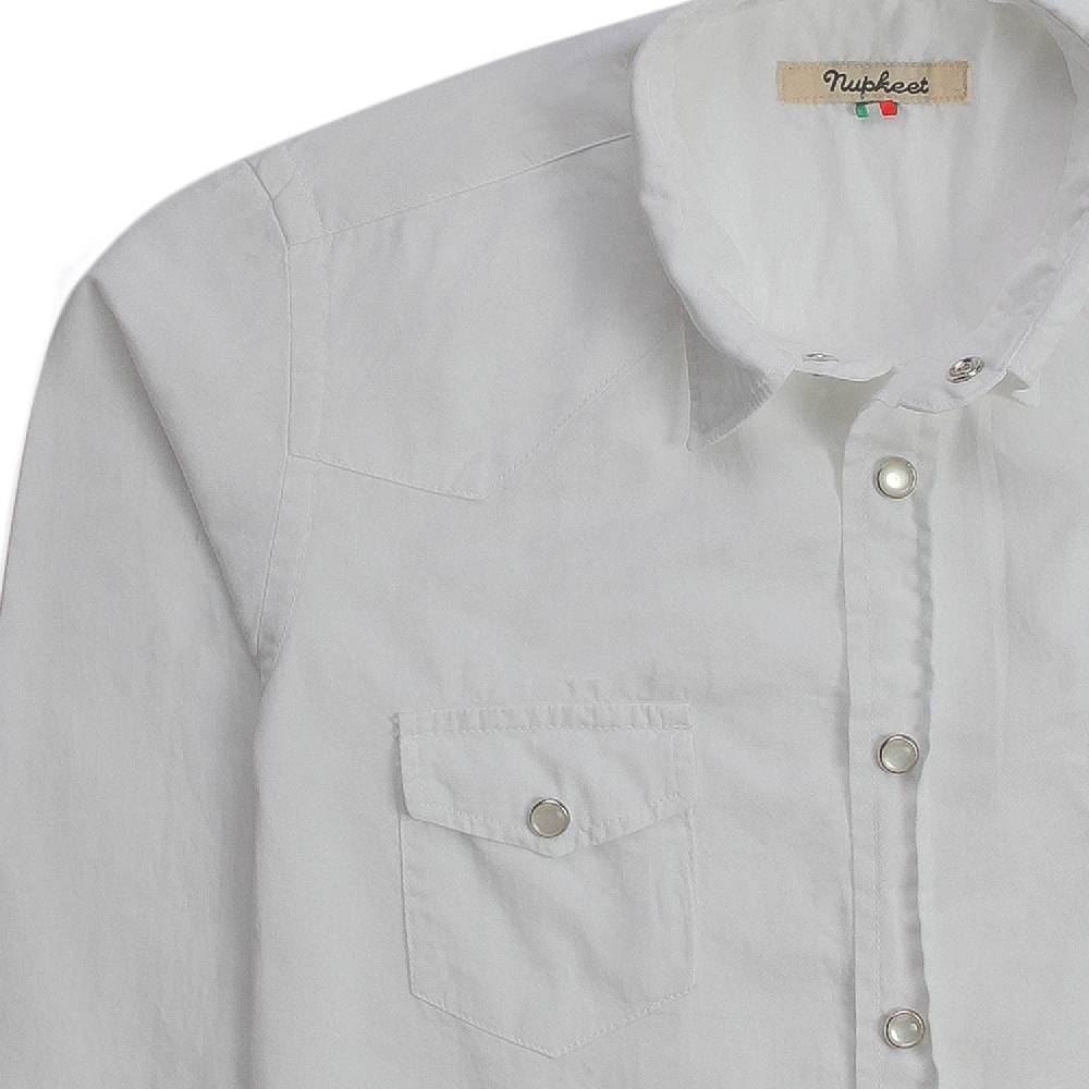 Nupkeet Gufo Bianca – Camicia Texana In Gabardine