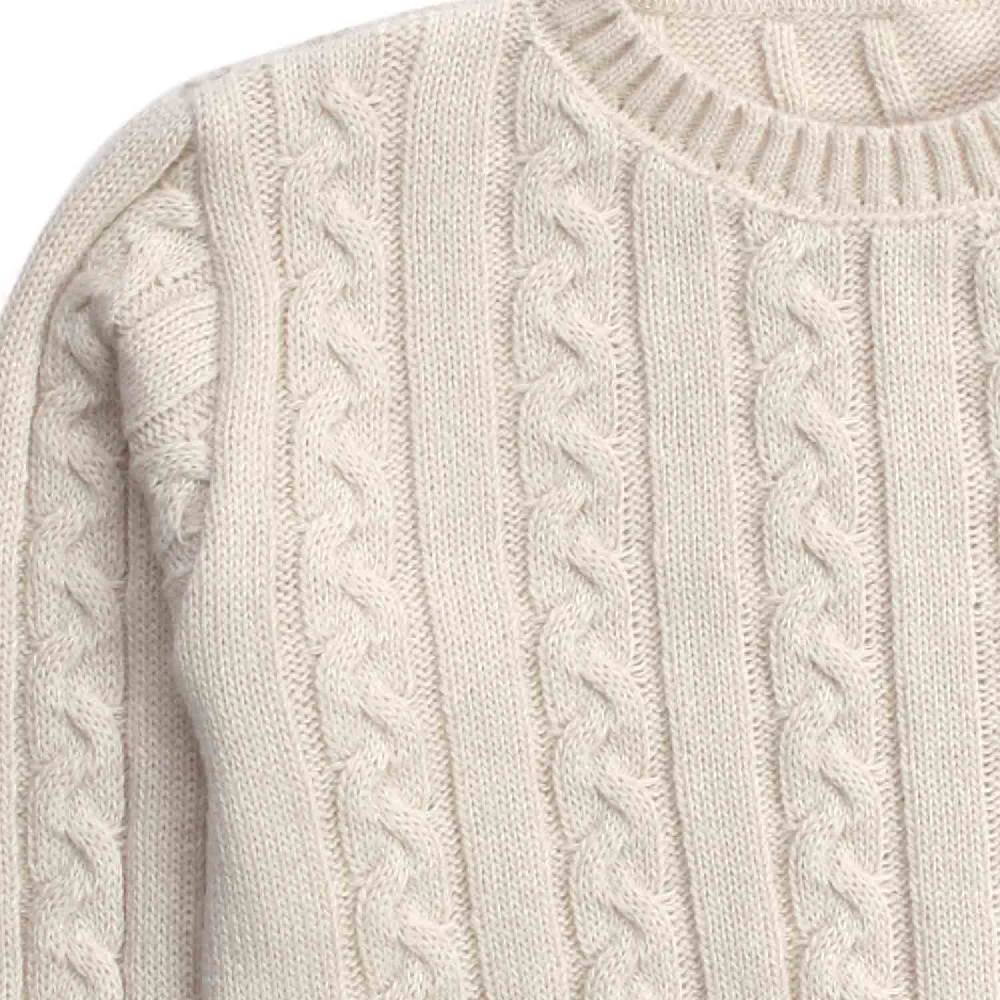 Nupkeet Mosca Ecru – Pullover In Tricot A Trecce