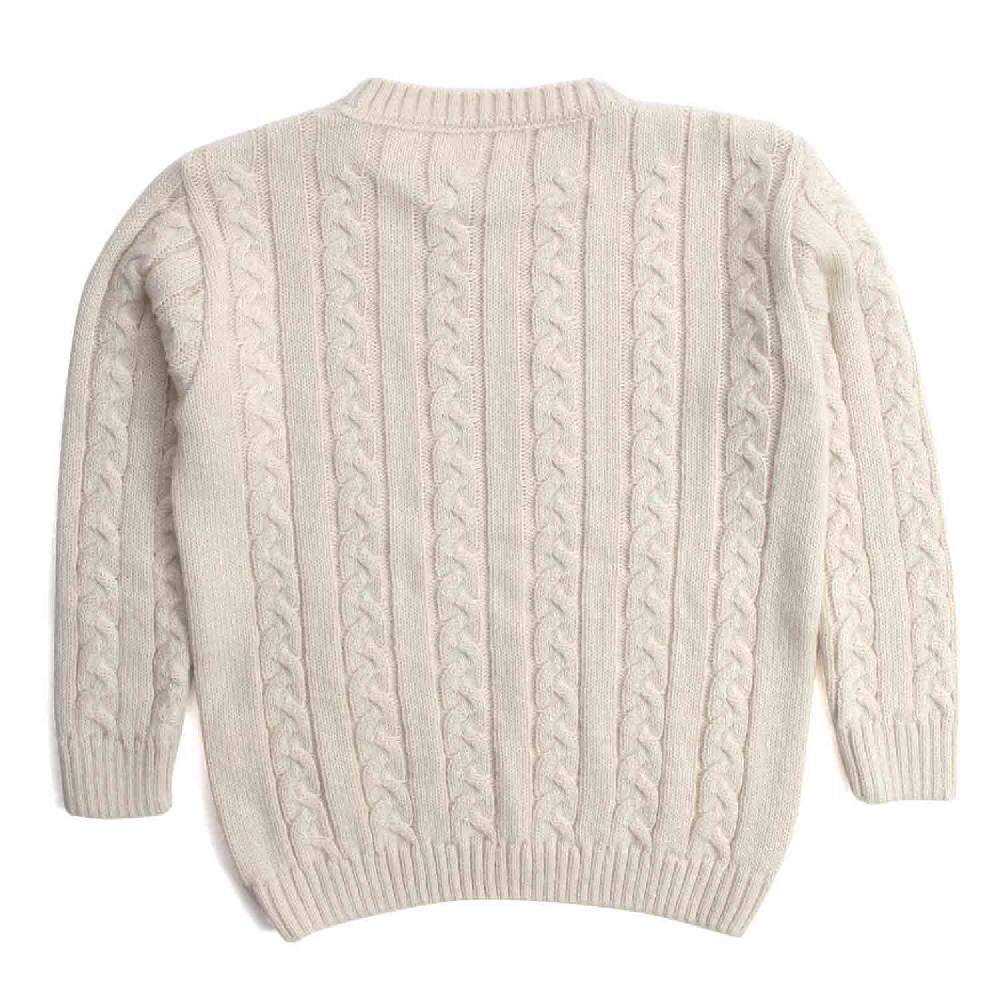 Nupkeet Mosca Ecru – Pullover In Tricot A Trecce