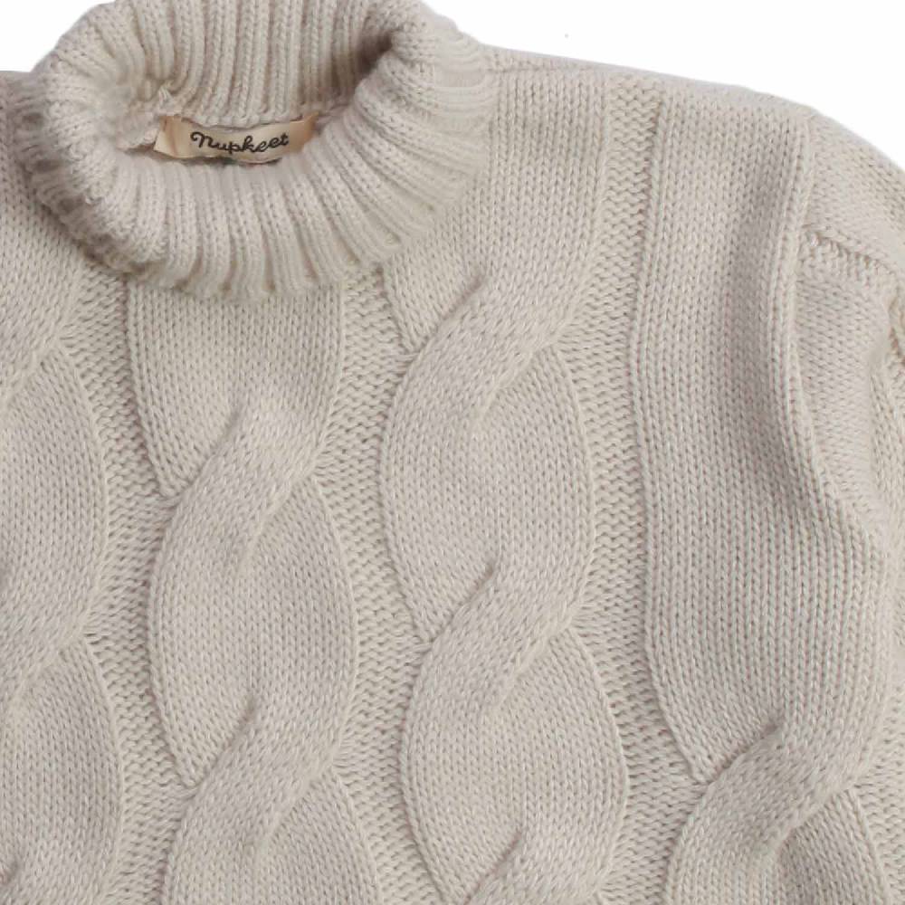 Nupkeet Orso Ecru – Pullover Collo Alto In Tricot