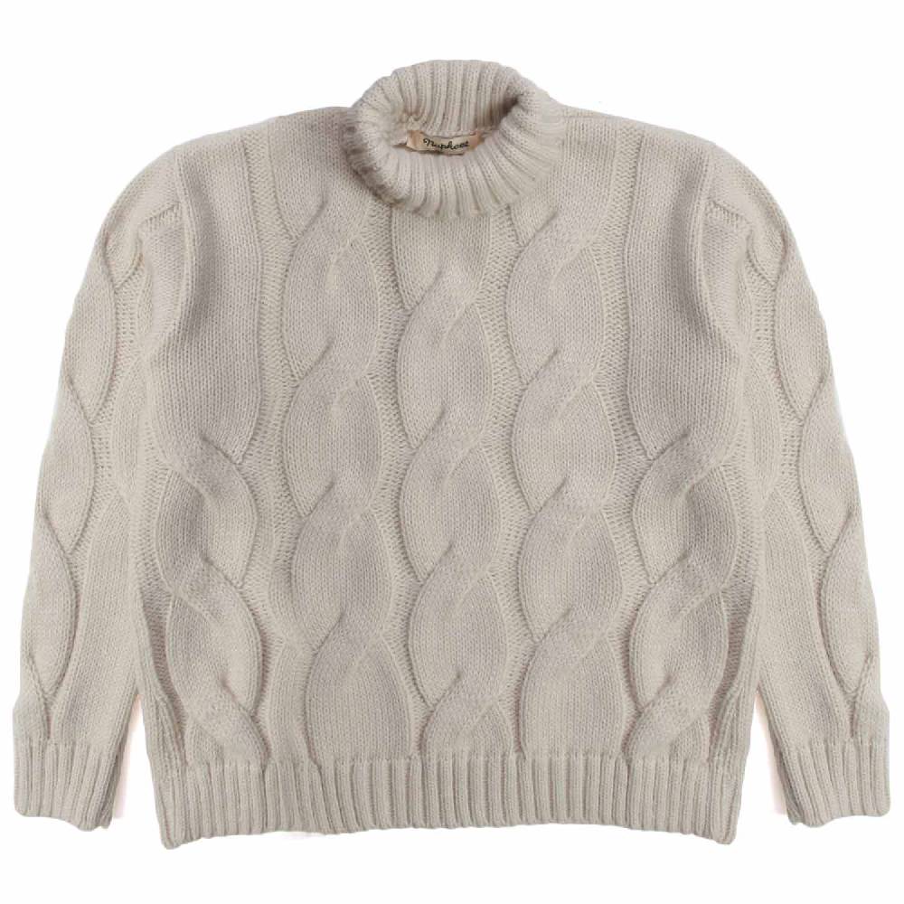 Nupkeet Orso ecru – Pullover collo alto in tricot