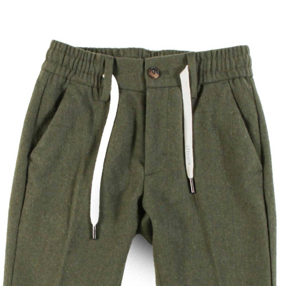 Nupkeet Pantalone Con Coulisse In Misto Lana – Nero