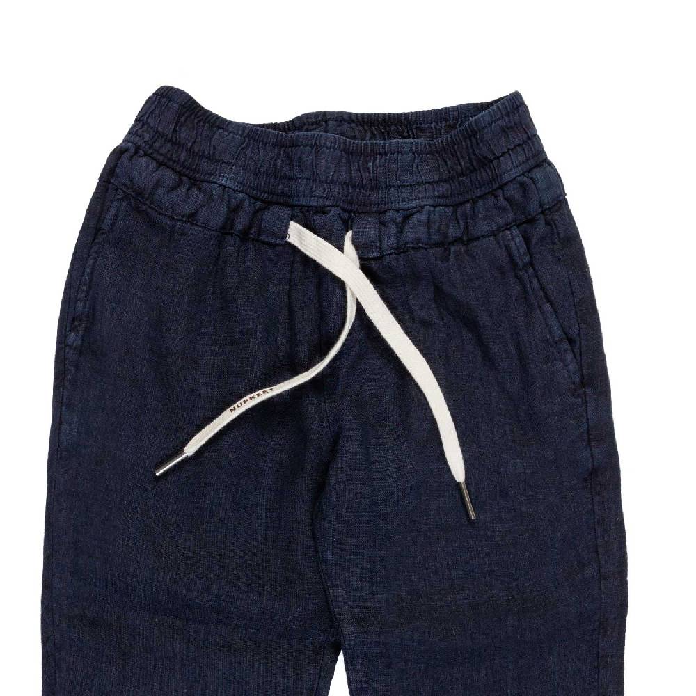 Nupkeet Pantalone Lino Blu Navy Milano