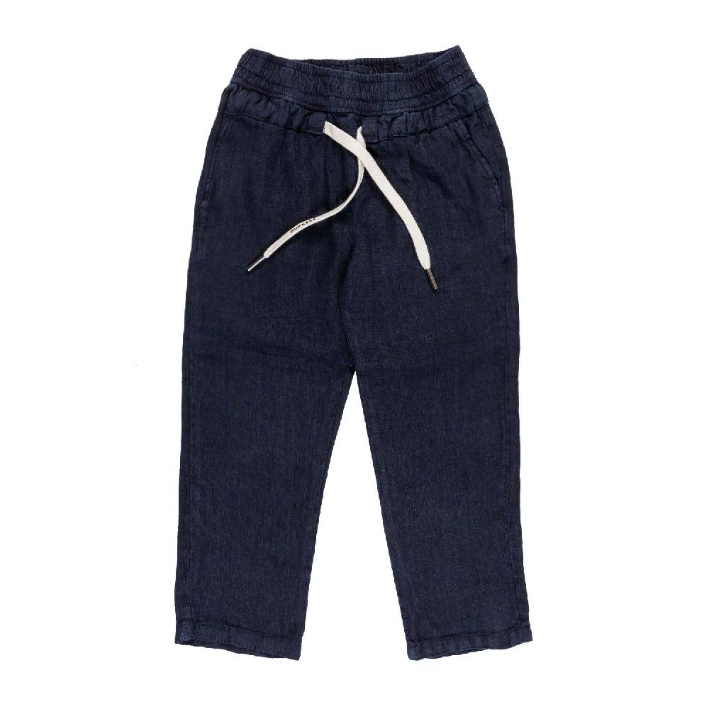 Nupkeet Pantalone lino blu navy Milano