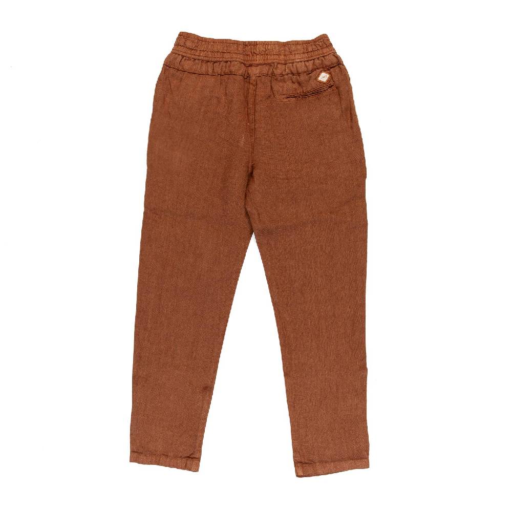 Nupkeet Pantalone Lino Marrone Cacao Milano