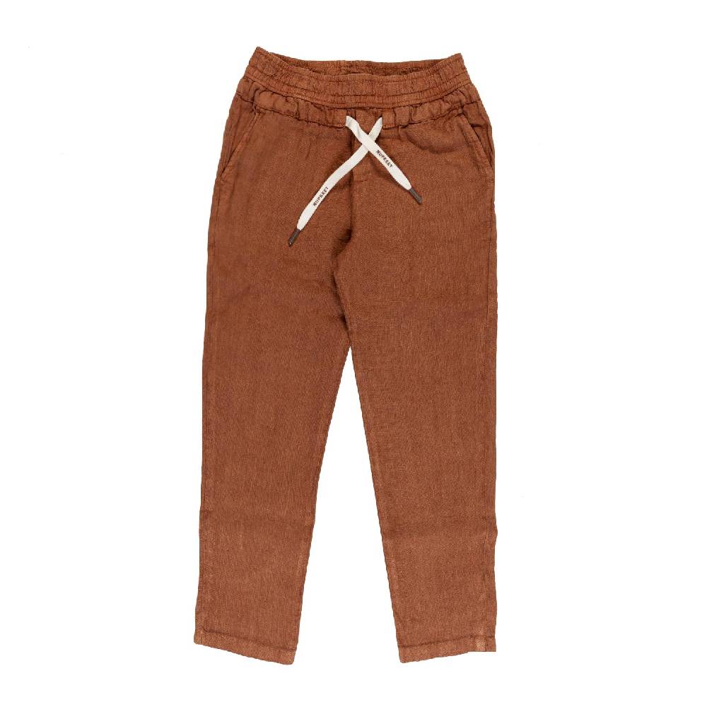 Nupkeet Pantalone lino marrone cacao Milano