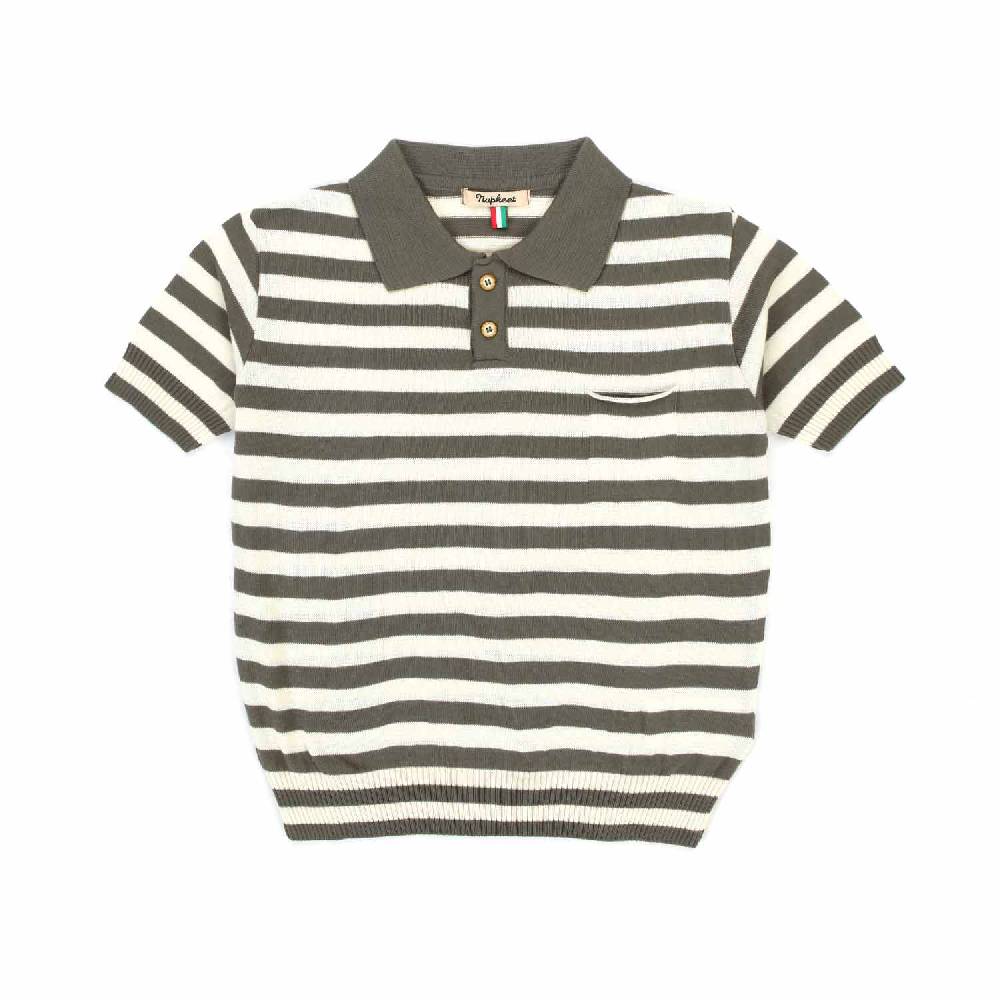 Nupkeet Polo Anafi panna e salvia a righe