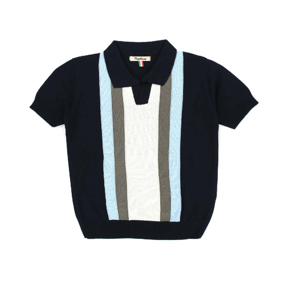 Nupkeet Polo Panay blu in tricot